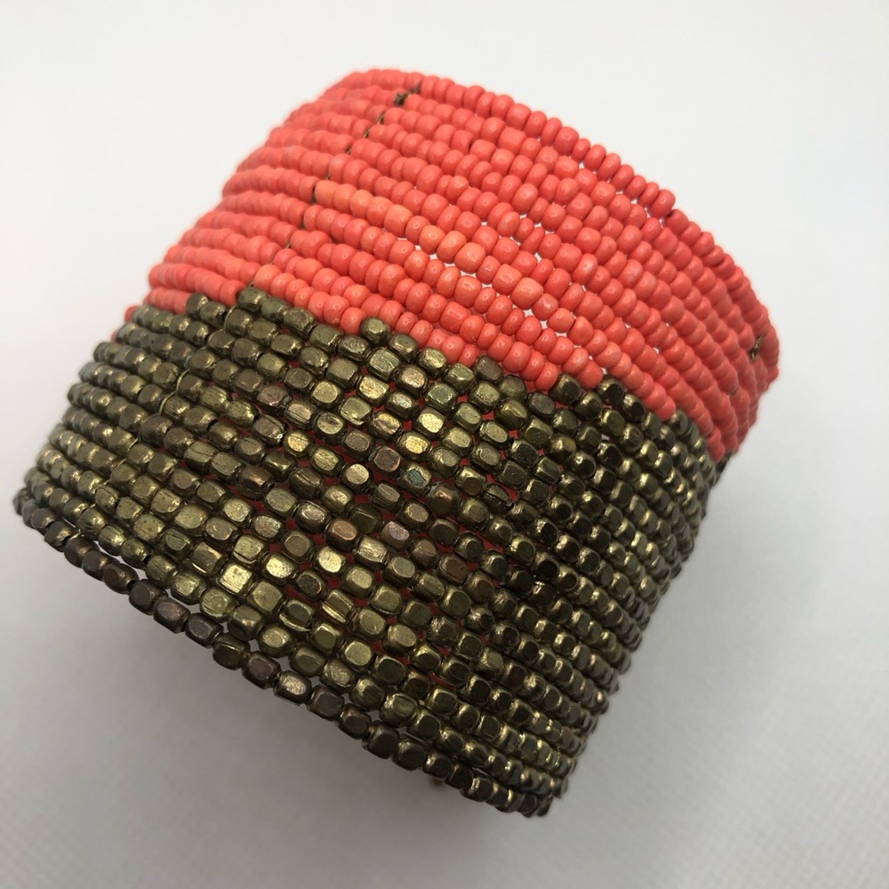 Gold/Orange Cuff Bracelet